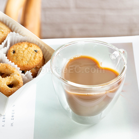 禮品訂造心形雙層玻璃杯紀念品