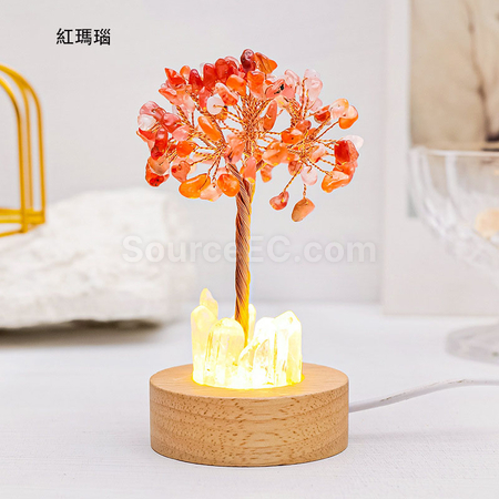 禮品訂造水晶發財樹小夜燈紀念品