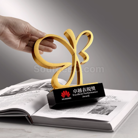 禮品訂造金屬3D蝴蝶獎座紀念品