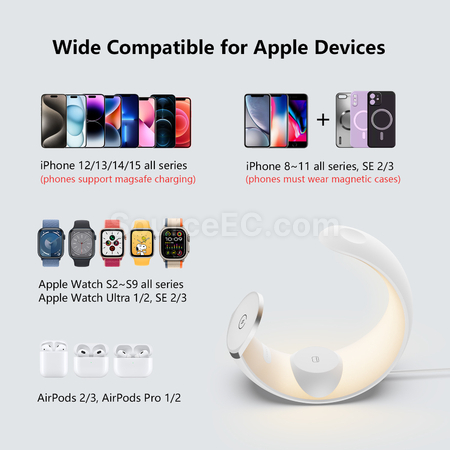 禮品訂造月亮磁吸三合一無線移動電源小夜燈紀念品