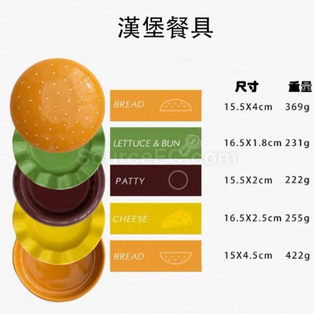 禮品訂造漢堡陶瓷餐具紀念品