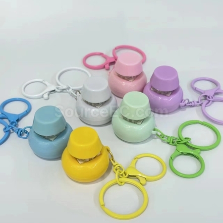 禮品訂造發光小雪人解壓按鍵鑰匙扣紀念品