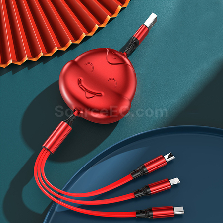 蛇年三合一伸縮快充充電線