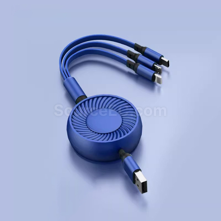 禮品訂造一拖三伸縮充電線紀念品