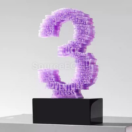 禮品訂造3D數字獎座紀念品