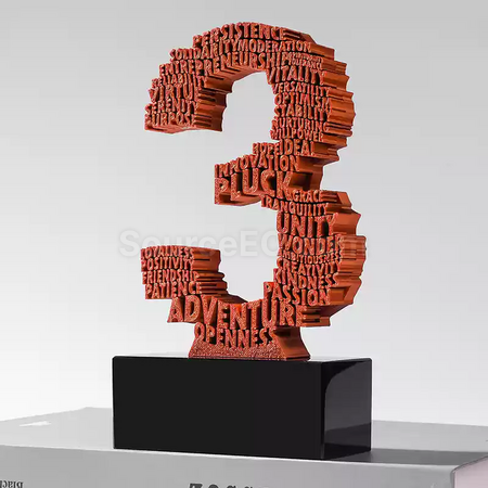 禮品訂造3D數字獎座紀念品