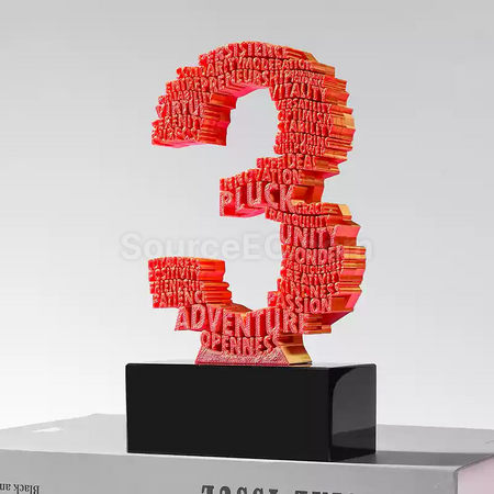 禮品訂造3D數字獎座紀念品