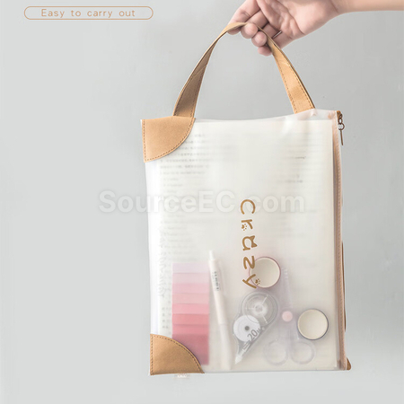 禮品訂造創意手提透明PVC拉鍊文件袋紀念品