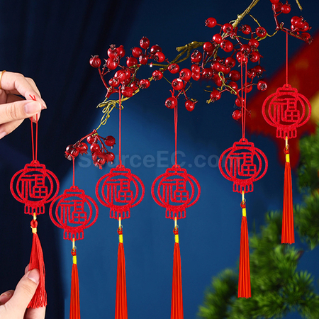 禮品訂造鏤空福字植物掛飾紀念品