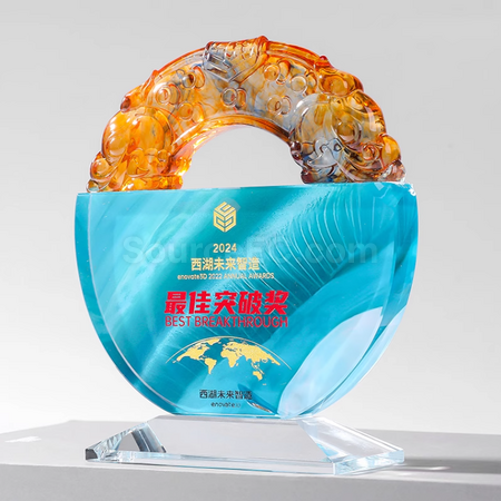 禮品訂造琉璃水晶獎座紀念品