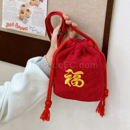 禮品訂造春節福袋斜挎包紀念品