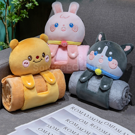 禮品訂造卡通立體午睡毛毯紀念品