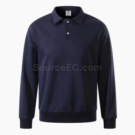禮品訂造加厚純色polo長袖紀念品