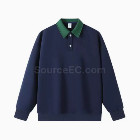禮品訂造拼色polo長袖紀念品