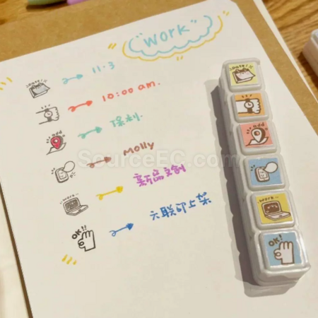 禮品訂造6聯訂製按壓印章紀念品