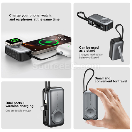 禮品訂造便攜式三合一無線充移動電源紀念品