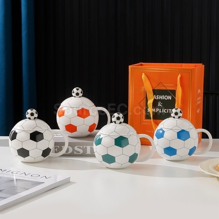 禮品訂造足球陶瓷杯紀念品
