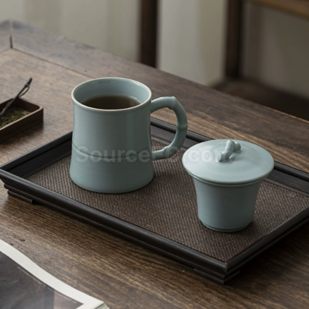 禮品訂造陶瓷可過濾泡茶杯紀念品