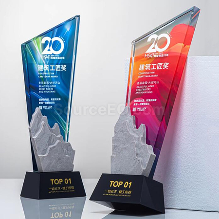禮品訂造大理石水晶獎座紀念品