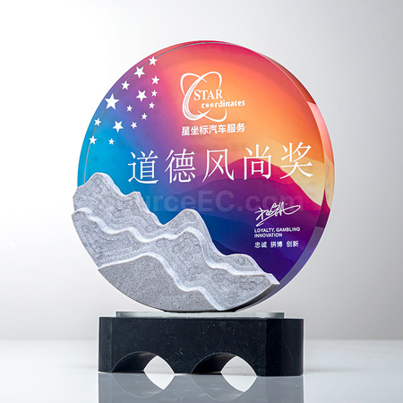 禮品訂造大理石水晶獎座紀念品