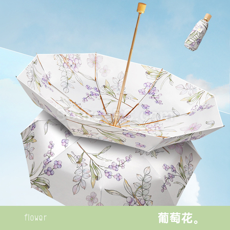 禮品訂造雙層黑膠五摺雨傘紀念品