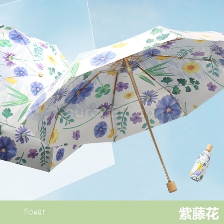 禮品訂造雙層黑膠五摺雨傘紀念品