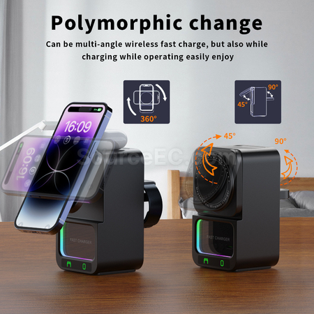 禮品訂造藍牙音箱5合1無線充電器紀念品