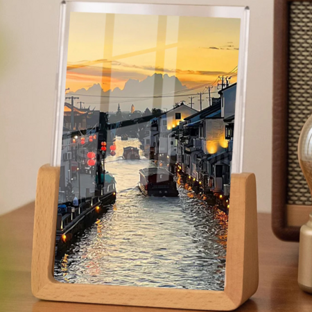 禮品訂造簡約現代U型豎版亞克力相框紀念品