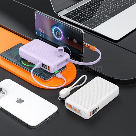 禮品訂造伸縮自帶線移動電源紀念品