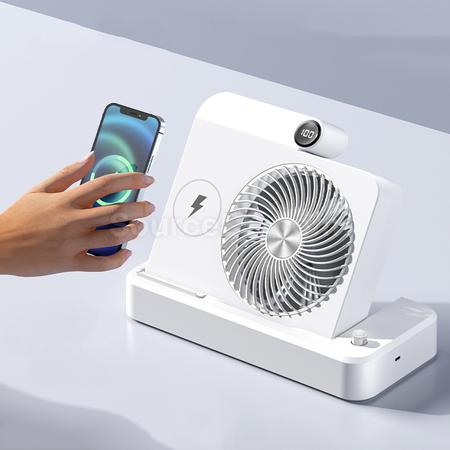 禮品訂造無線充電臺式風扇紀念品