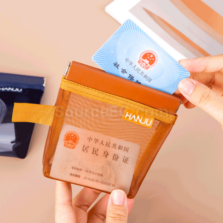 禮品訂造彈片開口網紗收納袋紀念品
