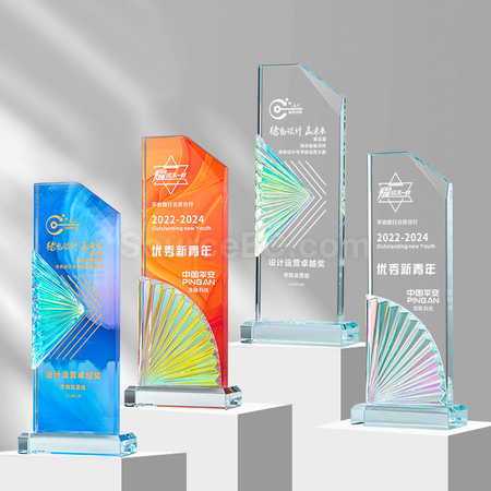 禮品訂造百褶水晶獎座紀念品