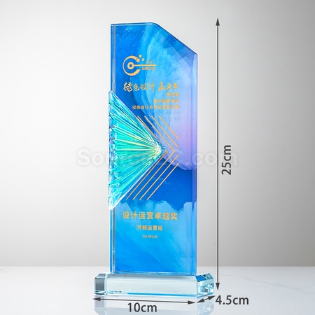 禮品訂造百褶水晶獎座紀念品