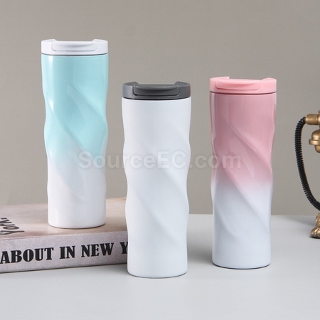 禮品訂造不鏽鋼螺紋保溫杯紀念品