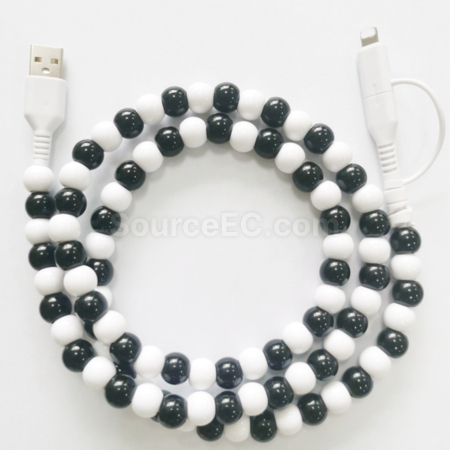 禮品訂造一拖二彩珠數據線紀念品