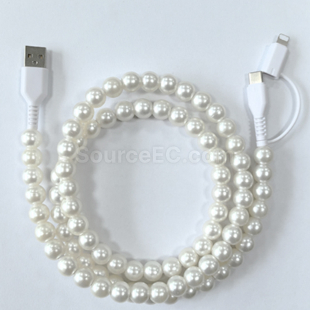 禮品訂造一拖二彩珠數據線紀念品