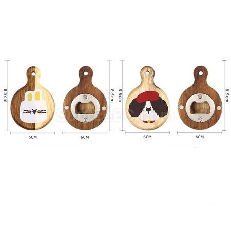 禮品訂造實木冰箱貼開瓶器紀念品