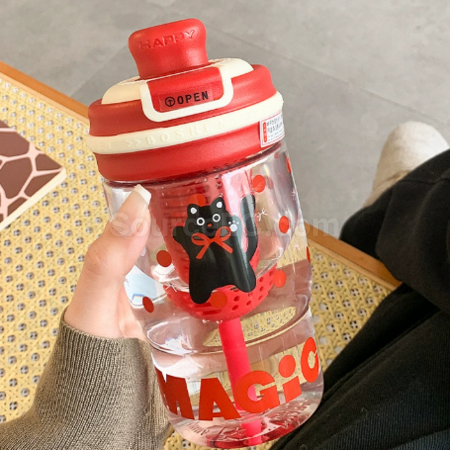 禮品訂造Tritan可愛吸管水樽紀念品