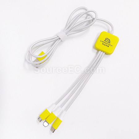 禮品訂造雙面發光LOGO三合一充電線紀念品