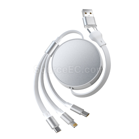 禮品訂造100W伸縮二拖三充電線紀念品