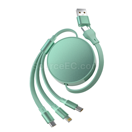 禮品訂造100W伸縮二拖三充電線紀念品