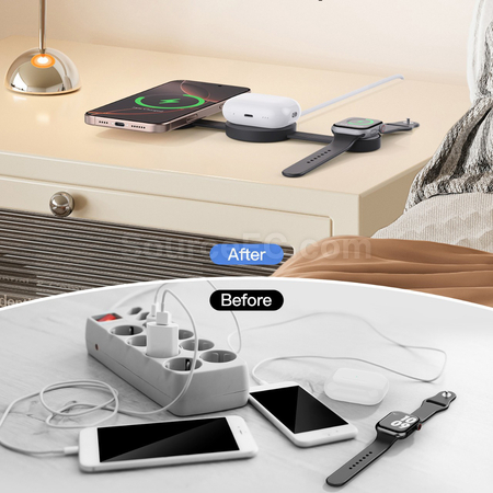禮品訂造三合一磁吸無線充電器紀念品