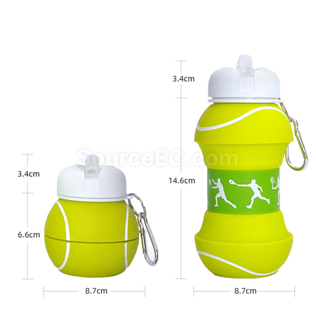 禮品訂造550ML網球造型折疊杯紀念品