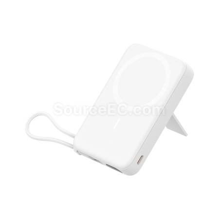 禮品訂造無線磁吸帶線手機支架移動電源紀念品