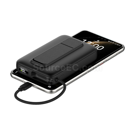 禮品訂造無線磁吸帶線手機支架移動電源紀念品