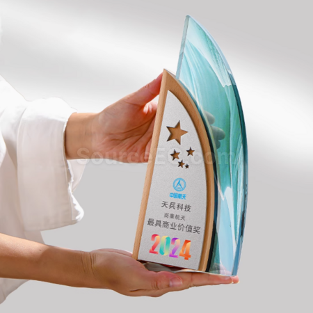 禮品訂造創意帆船水晶獎座紀念品