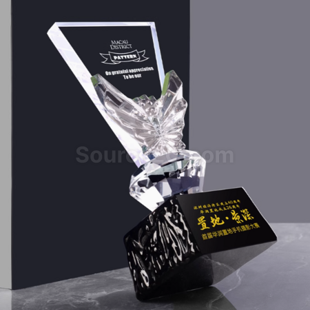 禮品訂造創意變色水晶獎座紀念品