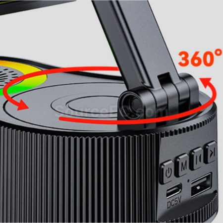 禮品訂造360°旋轉氛圍燈音響行動電源支架紀念品