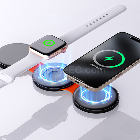 禮品訂造三合一快充磁吸無線充電收納盒紀念品