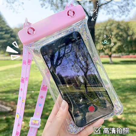 禮品訂造雙扣卡通氣囊手機防水袋紀念品